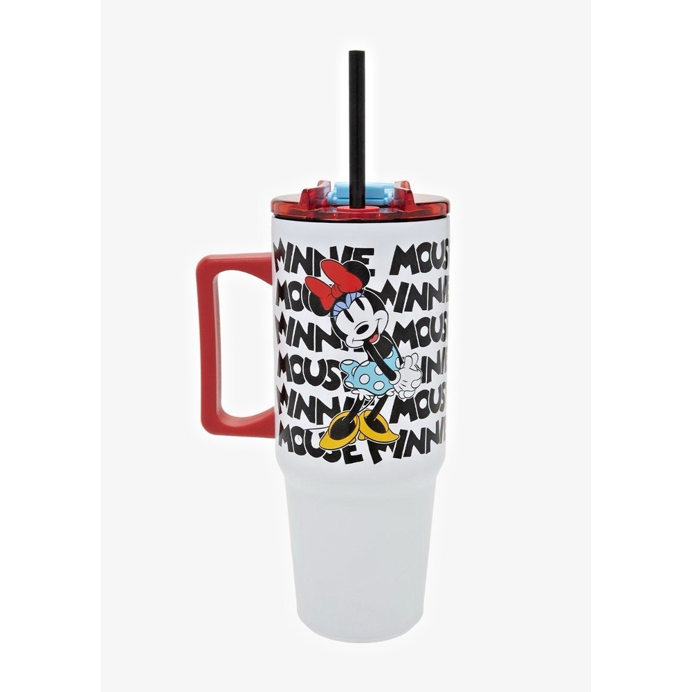 Disney Minnie Mouse Logo Tumbler with Straw and Handle